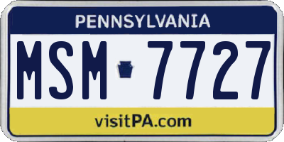 PA license plate MSM7727