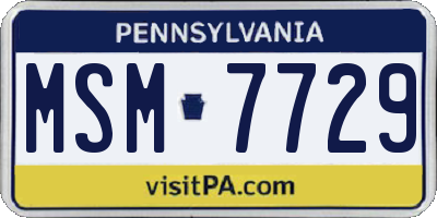 PA license plate MSM7729