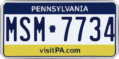 PA license plate MSM7734