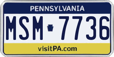 PA license plate MSM7736