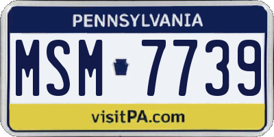 PA license plate MSM7739