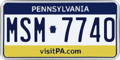 PA license plate MSM7740