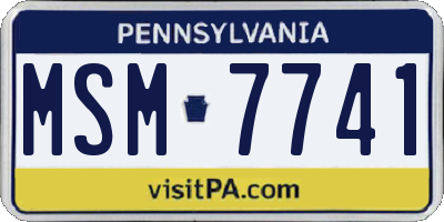 PA license plate MSM7741