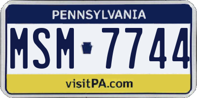 PA license plate MSM7744