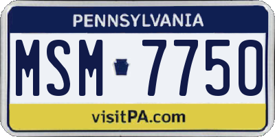 PA license plate MSM7750