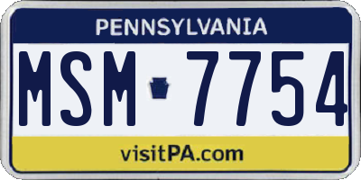 PA license plate MSM7754