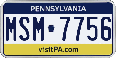 PA license plate MSM7756