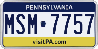 PA license plate MSM7757