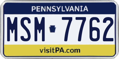 PA license plate MSM7762