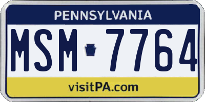 PA license plate MSM7764