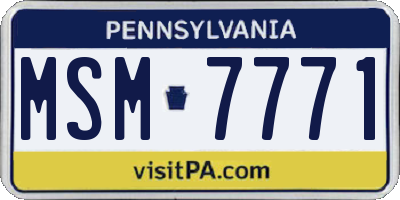 PA license plate MSM7771