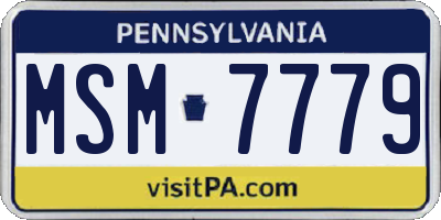 PA license plate MSM7779