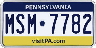PA license plate MSM7782