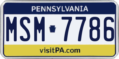 PA license plate MSM7786