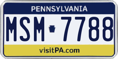PA license plate MSM7788