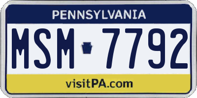 PA license plate MSM7792
