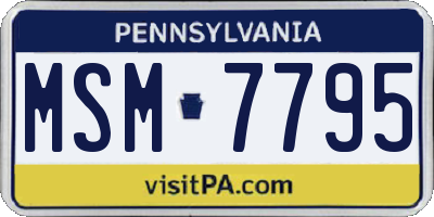 PA license plate MSM7795