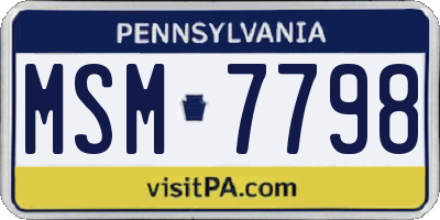PA license plate MSM7798