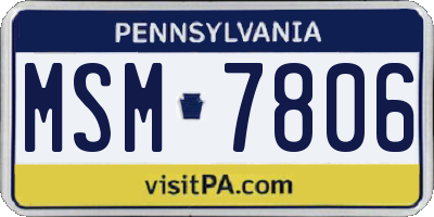 PA license plate MSM7806
