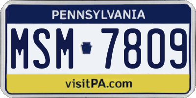 PA license plate MSM7809