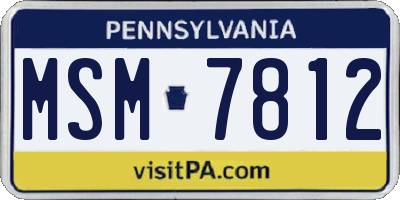 PA license plate MSM7812