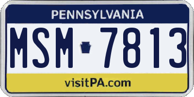 PA license plate MSM7813