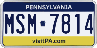 PA license plate MSM7814