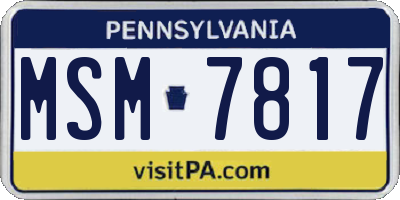 PA license plate MSM7817