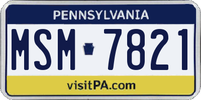 PA license plate MSM7821