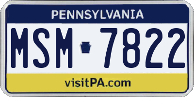 PA license plate MSM7822