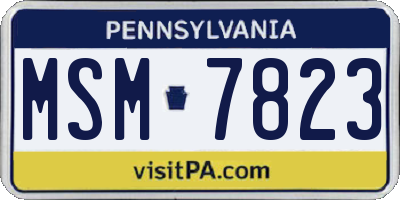 PA license plate MSM7823