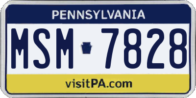 PA license plate MSM7828