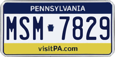 PA license plate MSM7829