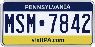 PA license plate MSM7842