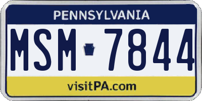PA license plate MSM7844