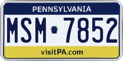 PA license plate MSM7852