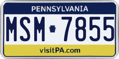 PA license plate MSM7855