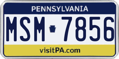 PA license plate MSM7856