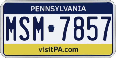 PA license plate MSM7857
