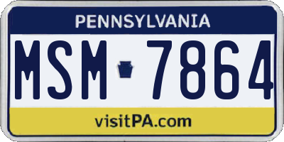 PA license plate MSM7864