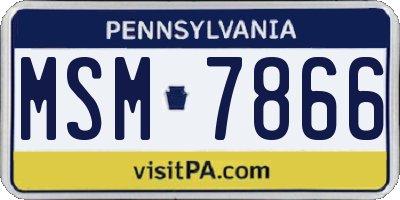 PA license plate MSM7866