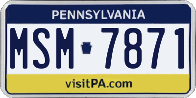 PA license plate MSM7871