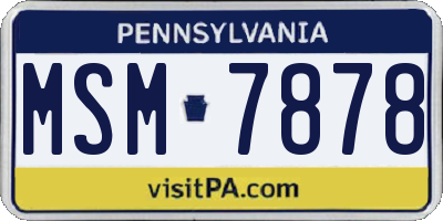 PA license plate MSM7878