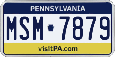 PA license plate MSM7879