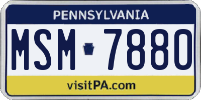 PA license plate MSM7880