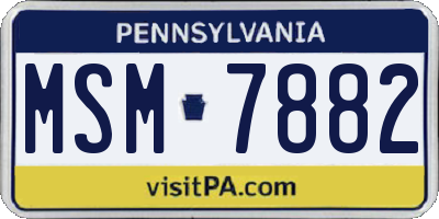 PA license plate MSM7882