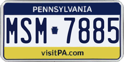 PA license plate MSM7885