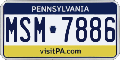 PA license plate MSM7886