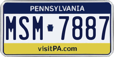 PA license plate MSM7887