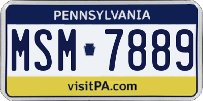 PA license plate MSM7889